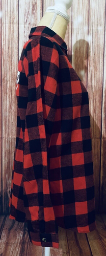 Women’s Medium Blouse Honey Punch Plaid Flannel Naughty Long Sleeves 100% Cotton - Foto 3 di 11