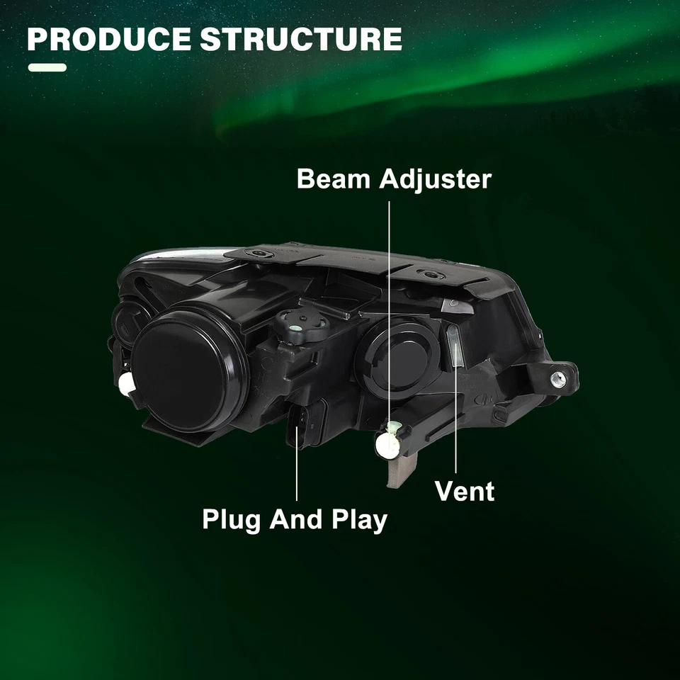 Хромированный корпус фар в сборе левый + правый для Volkswagen VW Passat 2006-2010 годов выпуска - Изображение 4 из 4