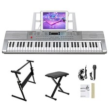 ❄️FREE SHIPPING!❄️ Electric Piano / Keyboard +Stand +Bench +Mic!