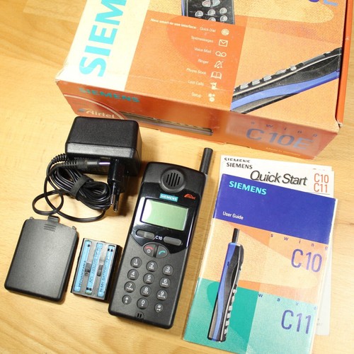 Rare Vintage Siemens Swing C10 AirTel Gray Blue Phone In Box International