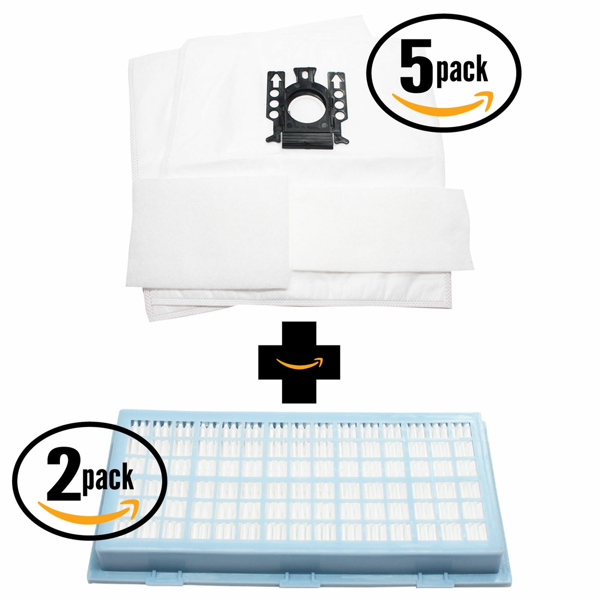 Kit 10 Sacchetti Sottovuoto + 10 Microfiltri + 2 Filtri HEPA Per Aspirapolvere Miele S2121, Gatto E Cane, S8390