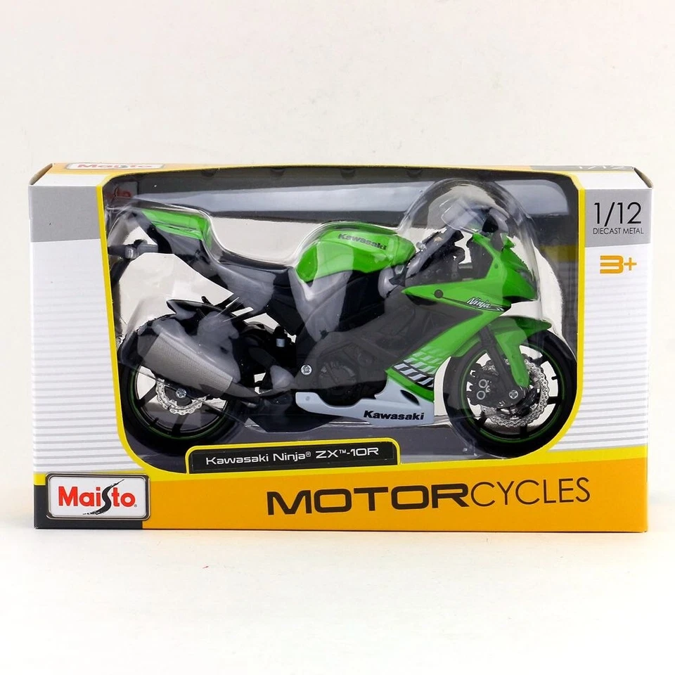 Maisto 1:12 Kawasaki Ninja ZX-10R Diecast Motocicleta Modelo Juguete Colección Foto 2 de 4
