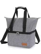 Lifewit Coolers Deluxe Dual Compartment Insulated Lunch Bag, Black Sports