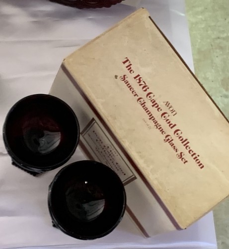 Set For 2 - 12pc Ruby Red Avon 1876 Cape Cod Collections - Picture 5 of 15