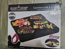 CAMP CHEF CAMPING CAST IRON REVERSIBLE GRILL AND GRIDDLE 16X14
