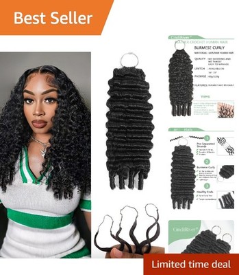 18-Inch Knotless Burmese Curly Hair - Reusable and Odor-Free Extensions
