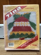 Vintage 1982 Tina of California Christmas BELL Latch Hook Kit 12x12  Christmas