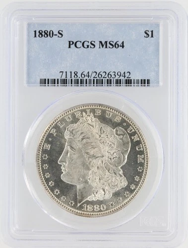 1880-S Morgan Silver Dollar PCGS MS64 S$1 San Francisco Minted No Reserve