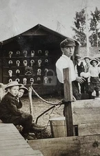 Children Carnival Fair Game Knock Down Clown RPPC Photo Postcard COPY