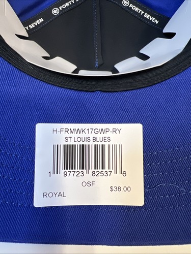 NWT St Louis Blues Hockey Snapback Hat Hitch 47 Brand Script NHL OSFA New - Picture 9 of 12