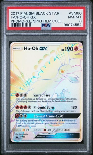 2017 Pokemon Sm Black Star Promo #SM80 Ho-Oh Gx Promo-S.L. PSA 8