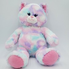 Build A Bear Pastel Swirl Kitty Cat Plush 16  Multicolor Stuffed Animal