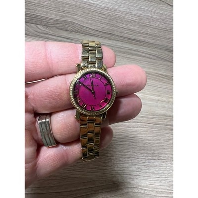Michael Kors pink leather gold face Roman numerals watch Michael Kors Women main image 4