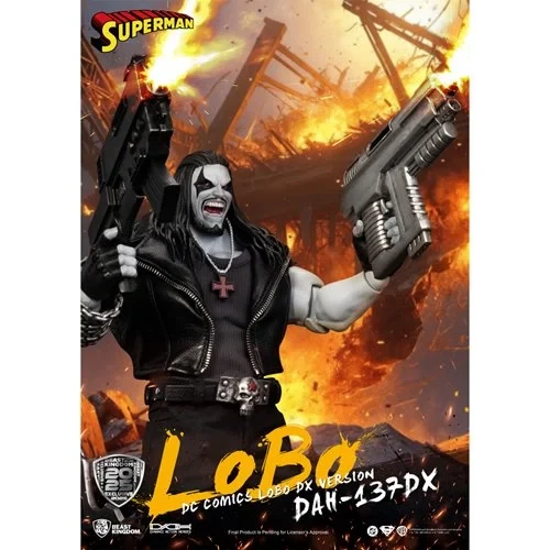 Figura de acción de lujo DC Comics Lobo DAH-137DX vistas previas exclusiva SDCC 2025 Foto 4 de 4