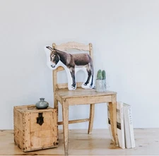 Donkey Burro Soft Cuddly Plush Decorative Throw Pillow 18” X 16”