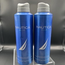2 Pack! Nautica Blue Deodorizing Body Spray 6oz, FREE SHIPPING!! Brand New!