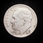 90% Silver - 1959 Roosevelt Dime - Circulated Condition - 08-9