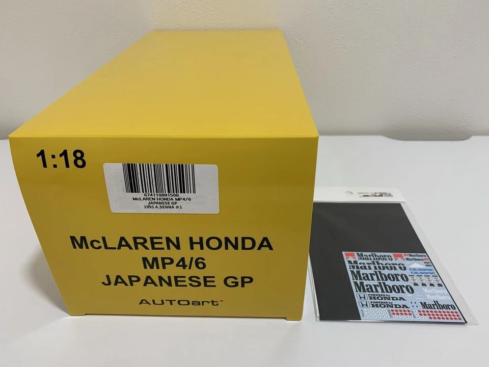 AUTOart 1/18 McLaren Honda MP4/6 Ayrton Senna Japanese GP 1991 Model New - Immagine 4 di 4