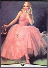 Modern Postcard Depicting Vintage GLAMOUR ART. Free UK p&p
