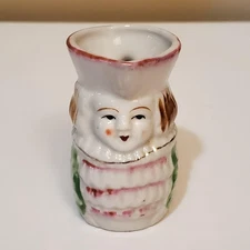 Vintage Toby Character Jug Mini Pitcher Figural Ceramic Hand Painted Small Face