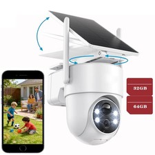 360° PTZ 2K Überwachungskamera WLAN für den Außenbereich kabellos Solar PIR