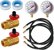 2PACK Air Tank Repair Kit Air Tank Valve Kit with Gauge, Come with 2" Pressure