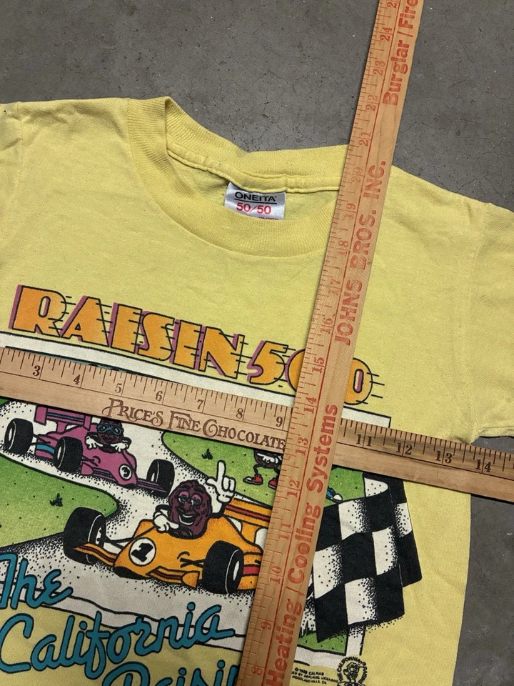 Camiseta de bebé vintage de carreras de pasas de California de los años 80 puntada única Foto 3 de 4