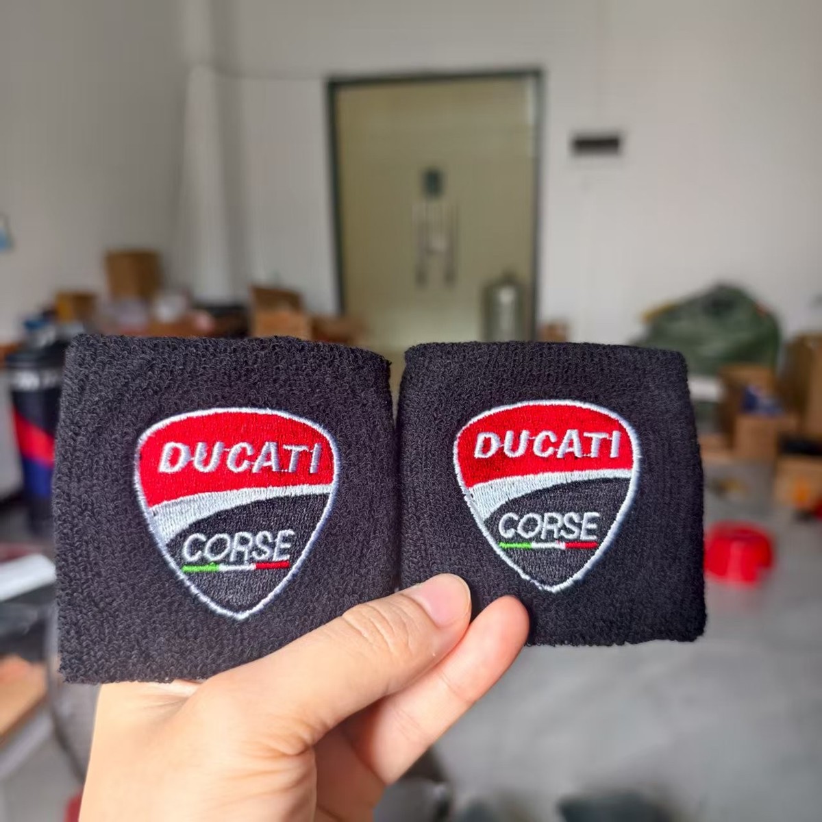 A Set Motorcycle Brake & Clutch Reservoir Socks Cover For HRC Racing in A Set Motorcycle Brake & Clutch Reservoir Socks Cover For HRC Racing in
