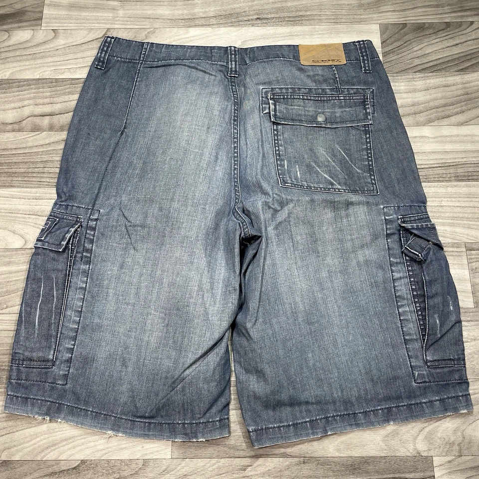 Shorts jeans Oakley carga militar masculino GG/36 x 13 ajuste largo azul - Imagem 2 de 4