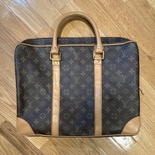 Louis Vuitton Monogram Brown Top Handle Bag Gold Hardware Zip Closure