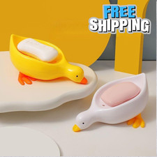 Duck Shaped Self Draining Soap Tray Bathroom Kitchen Sink Soap Holder