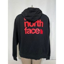 The North Face Red Logo Black Pullover Hoodie Sweatshirt Women's MEDIUM