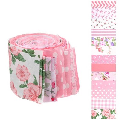 42Pcs Jelly Roll Fabric Strips Soft Cotton Quilting Fabric 2.5 x 20 Inch Pre