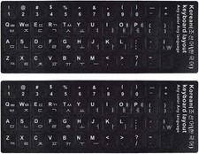 Stylish 2PCS Korean Keyboard Stickers for Laptops  Desktops - Scratch Resistant