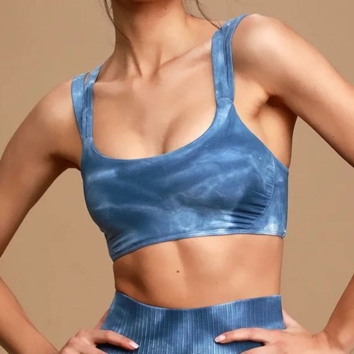 FREE PEOPLE MOVEMENT On The Radar Sports Bra XS/Small Rogue Blue Tie Dye Gym - Picture 4 of 10