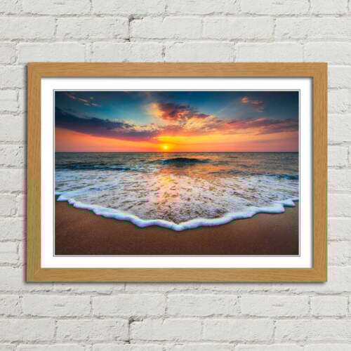 Sunrise on the Beach Canvas Framed Print Picture Wall Art - Picture 7 of 29