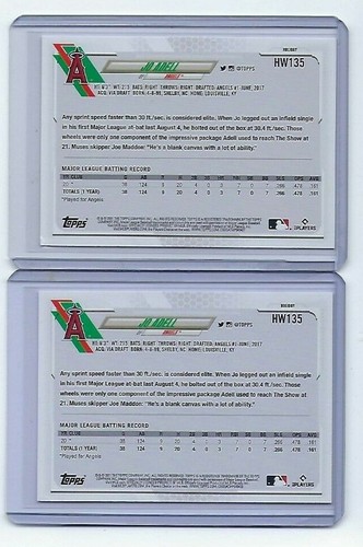(2) 2021 Topps Holiday Joe Adell Rare SSP Candy Cane Bat 427 HW135 & Base RC - Picture 2 of 2