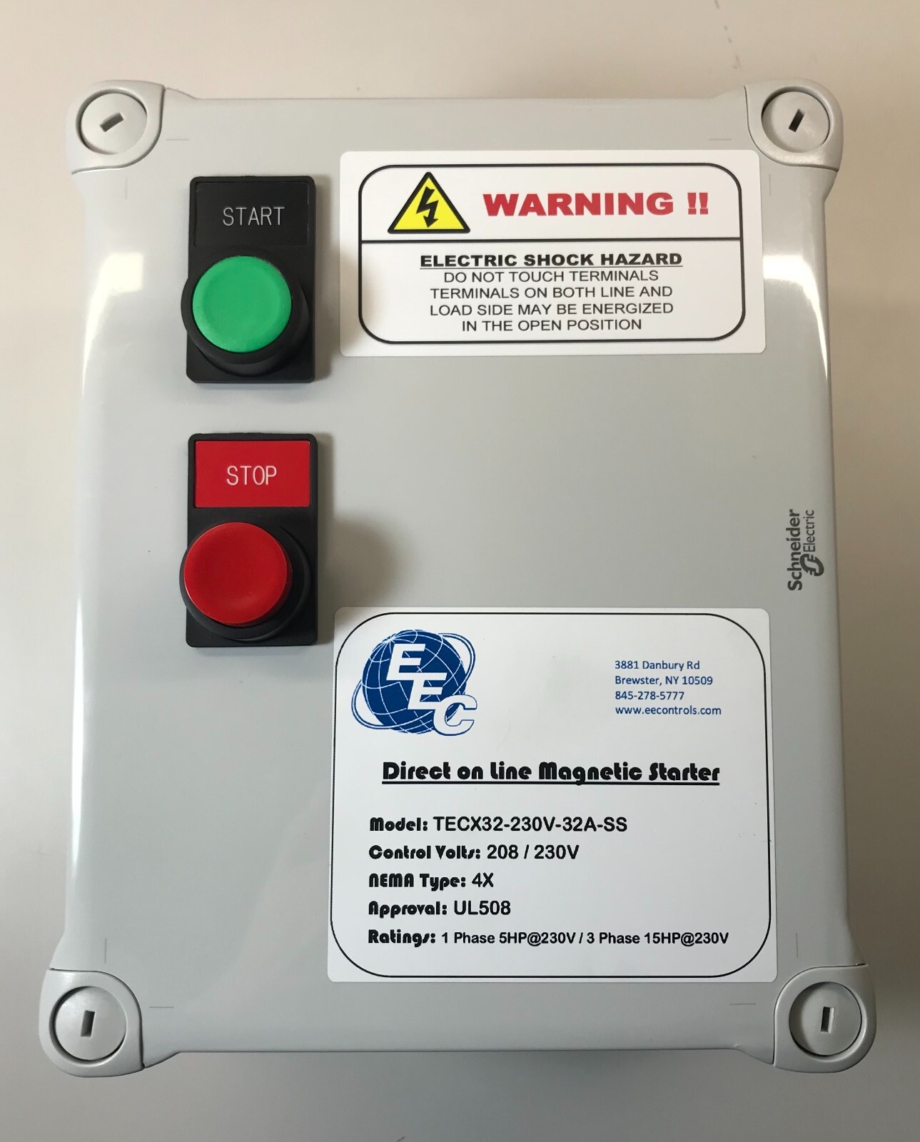 eec-tecx32-230v-32a-ss-10-hp-3-phase-230v-magnetic-motor-starter-nema