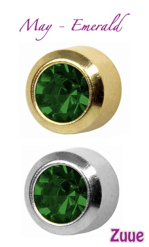 STUDEX PLUS BIRTHSTONES GOLD PLATED & STEEL BEZEL SET EAR PIERCING STUD EARRINGS - Picture 6 of 13