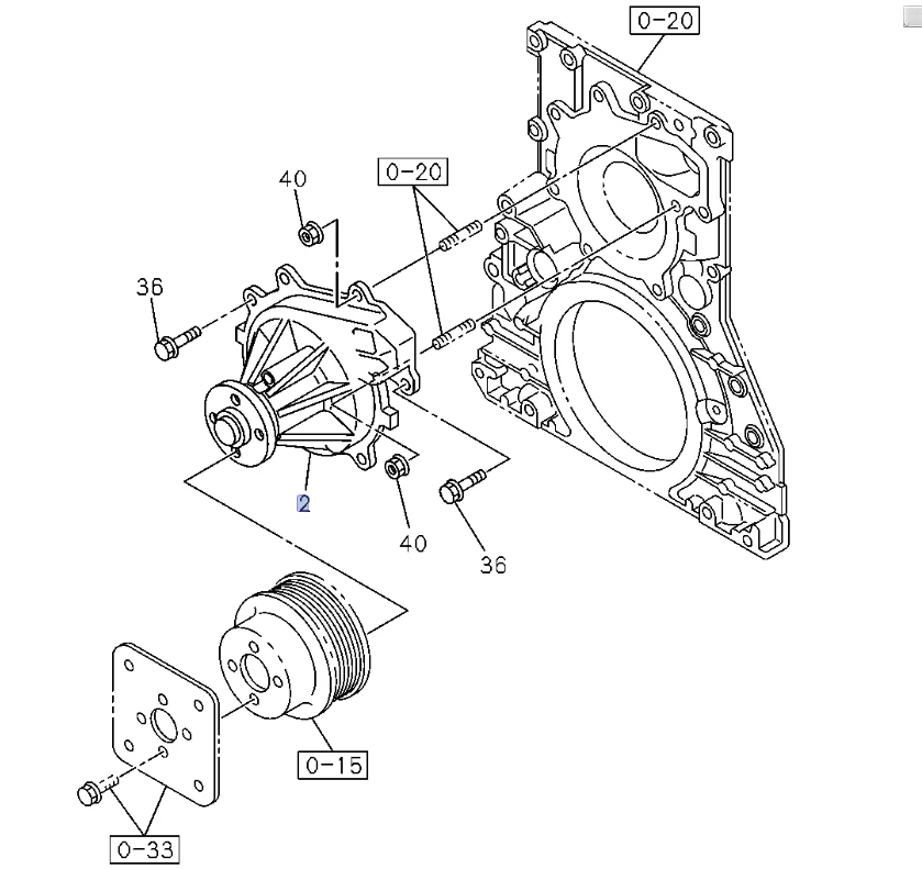 Bomba de agua OEM para ISUZU NPR NPR-HD NQR 4HG1T 4,6 L 4HE1 4,8 L 98-04 Foto 2 de 4