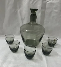 Vintage Richard Sussmuth Le Rein 1957 Glass Decanter & Shot Glasses West Germany