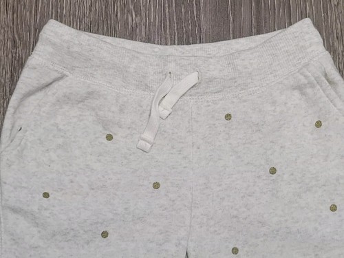 Oshkosh Bigosh Girls 6 6x Sweatpants Drawstring Joggers Gray Gold Polka-dot - Picture 7 of 18