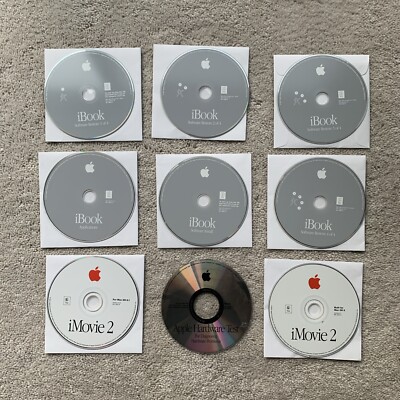 Vintage Apple iBook Software CDs;  collection of 9;  2000