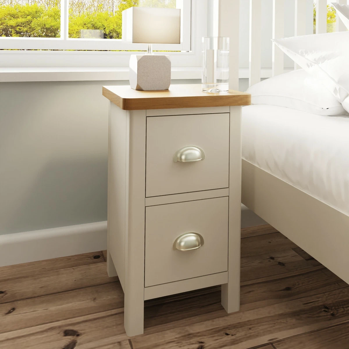 Small bedside table grey deals
