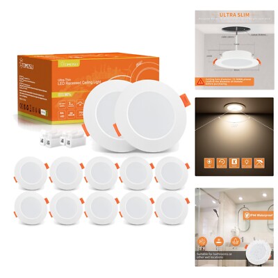 Tomosu LED recessed spotlight 230V flat, LED spot 5W 450LM, IP44 recessed lights...