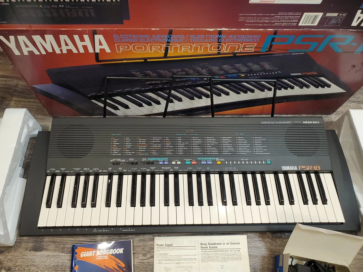 VINTAGE 61 Key Yamaha PSR-18 Electronic Keyboard Portatone w