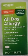 Amazon Basic Care All Day Allergy Relief Cetirizine HCI 10mg 300 CT Exp 10/25