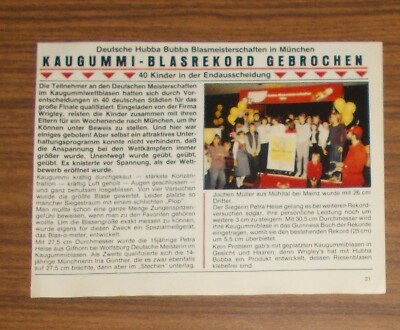 Seltene Werbung | Bericht Deutsche HUBBA BUBBA Blasmeisterschaft München 1981