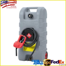 Fuel Caddy 15 Gallon Portable Gas Storage Tank Transfer Siphon Pump & Wheels