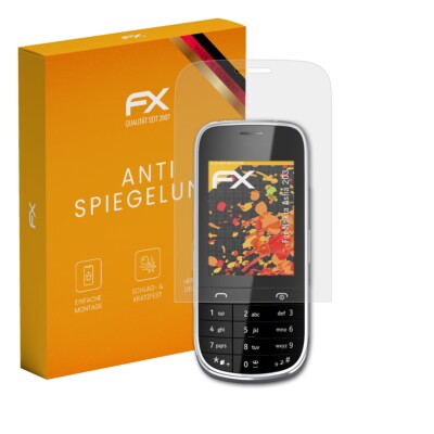 atFoliX 3x Displayfolie für Nokia Asha 203 Schutzfolie matt&stoßfest Folie